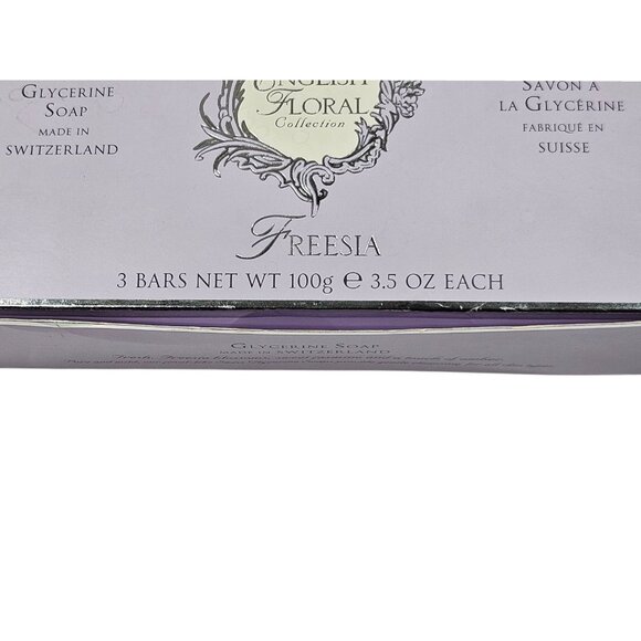 Crabtree & Evelyn Freesia Glycerine Bar Soap Set 3.5 oz 3 Bars English Floral - Picture 3 of 8